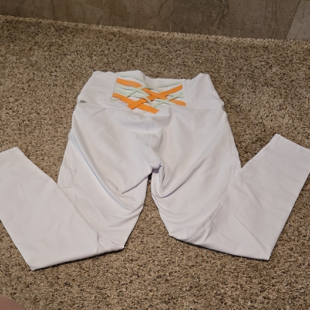 Fabletics Leggings in White and Orange